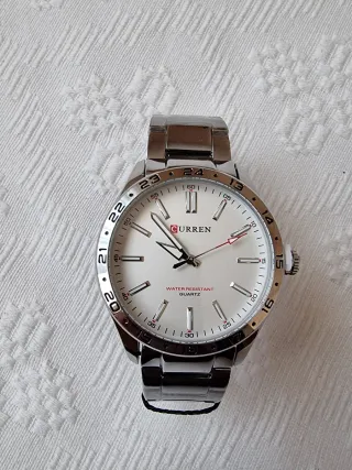 Reloj Curren Hombre Plata y Blanco