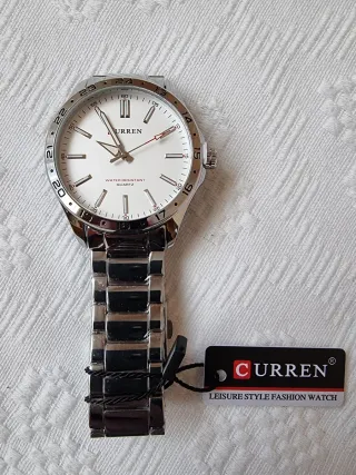 Reloj Curren Hombre Plata y Blanco