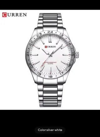 Reloj Curren Hombre Plata y Blanco