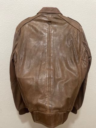 Chaqueta Aviador Polipiel Mango Marrón