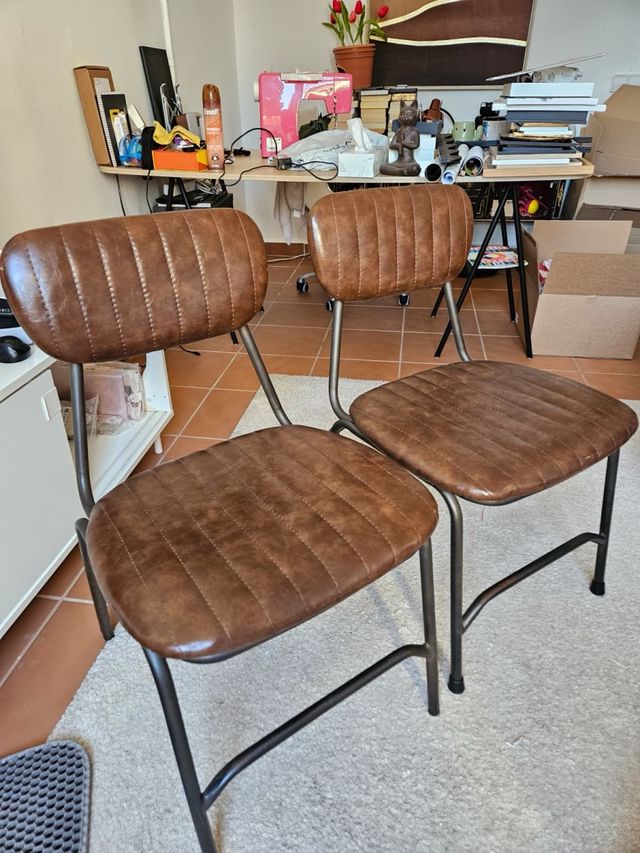 Set di 2 sedie vintage marrone