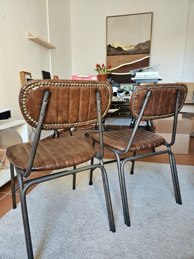 Set di 2 sedie vintage marrone