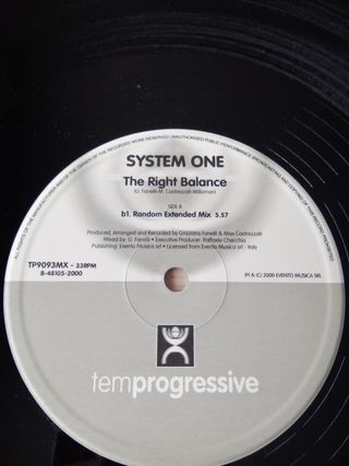 SYSTEM ONE - THE RIGHT BALANCE - VINILO REMEMBER
