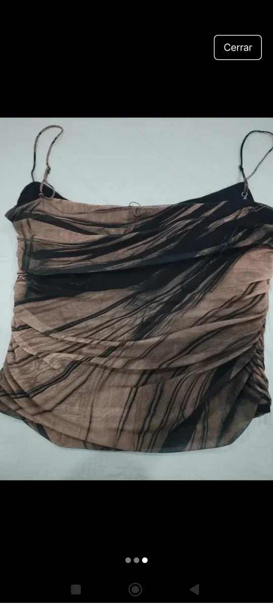 Top Zara  Estampado Marrón Negro Talla XL