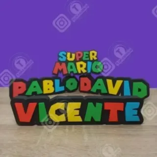 Letrero Super Mario personalizado | Logo 3D