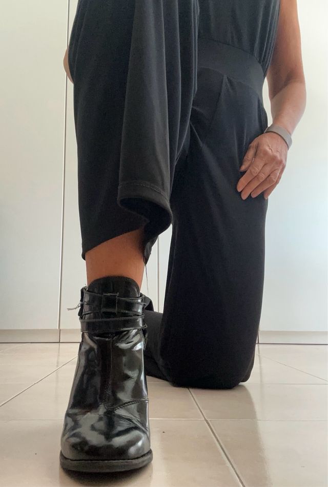 Tronchetti in pelle spazzolata neri