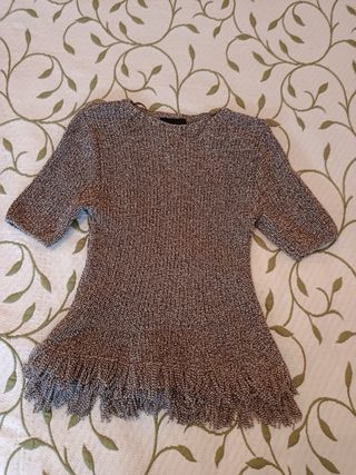 Jersey Zara punto detalle flecos Talla M