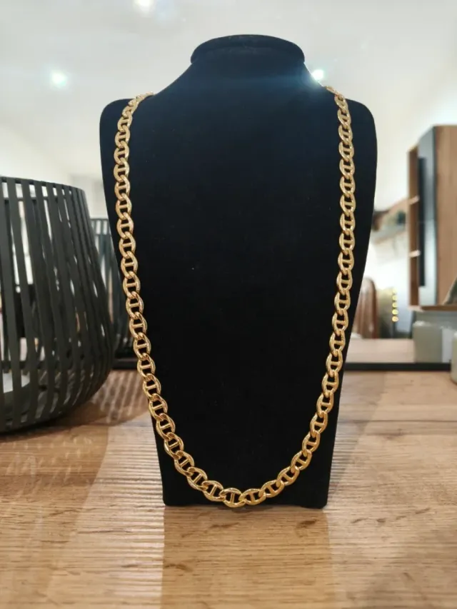 Cadena y pulsera laminada oro eslabón marinero A++