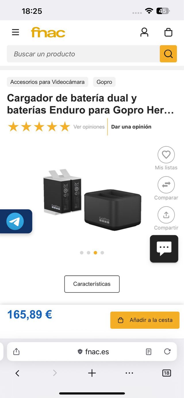 Cargador Dual GoPro + Baterías Enduro