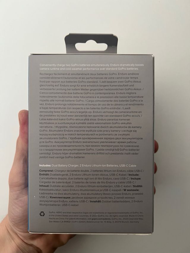 Cargador Dual GoPro + Baterías Enduro