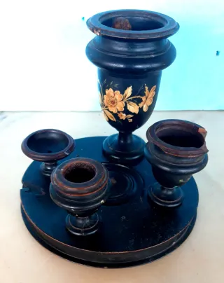 Portapipe vintage in legno