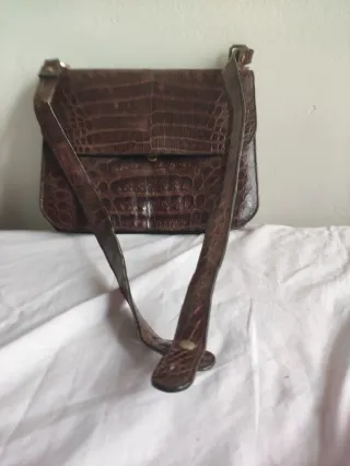 Bolso piel serpiente peletería marrón