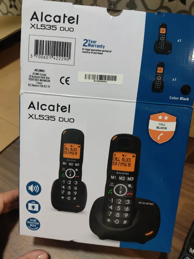Teléfono Alcatel XL535 Duo Negro
