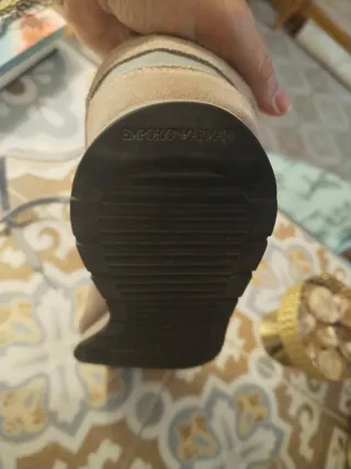 Tenis Mujer Emporio Armani Beige/Gris