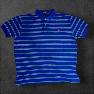 Polo Ralph Lauren a righe blu e verdi taglia L