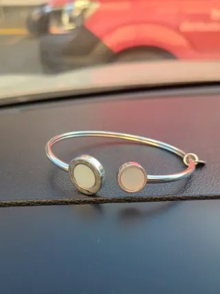 Pulsera Lotus Acero Blanco y Plateado