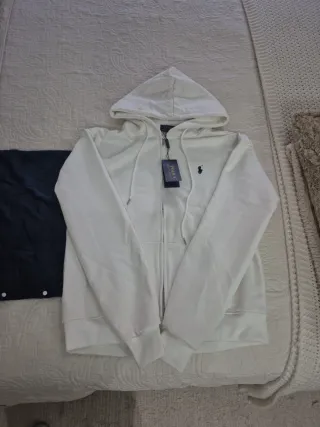 Sudadera Ralph Lauren Blanca Cremallera