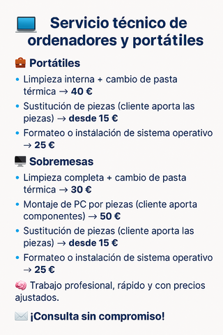 SERVICIO TÉCNICO DE ORDENADORES Y PORTÁTILES