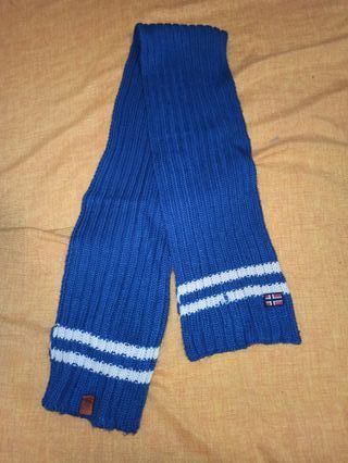 Sciarpa Napapijri a righe blu e bianche