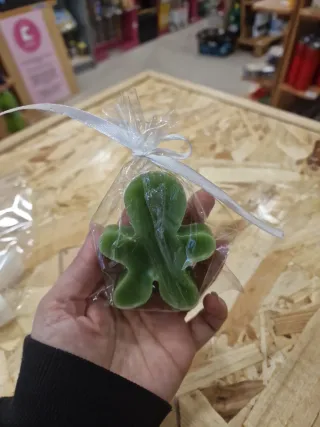 Vela Boneco de Gengibre Verde