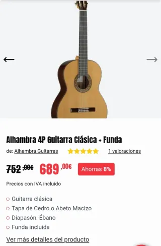 Guitarra clásica Alhambra 4P
