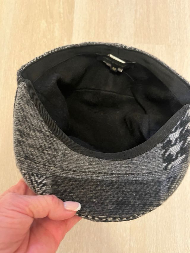 Berretto uomo patchwork grigio e nero mis 56