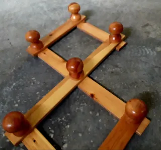 Appendiabiti vintage in legno e bambù