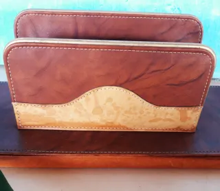 Set da scrivania vintage in pelle