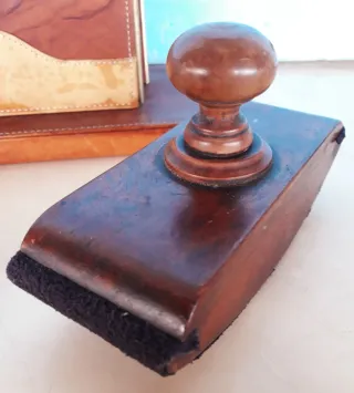 Set da scrivania vintage in pelle