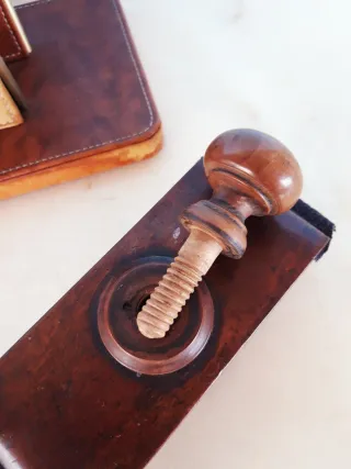 Set da scrivania vintage in pelle