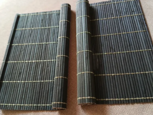 Tapete de bambú para sushi negro