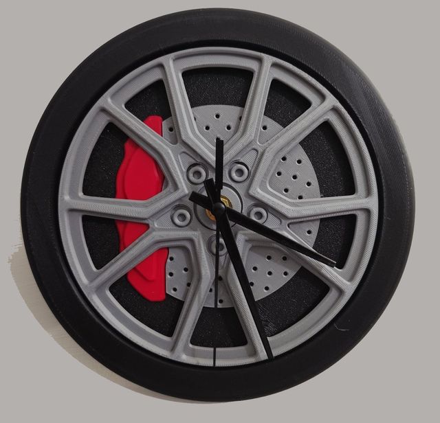 Orologio cerchio supercar pinza rossa