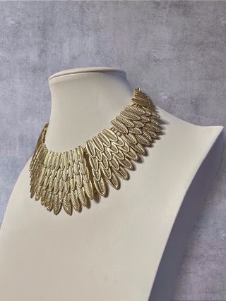 Collana donna oro effetto piuma