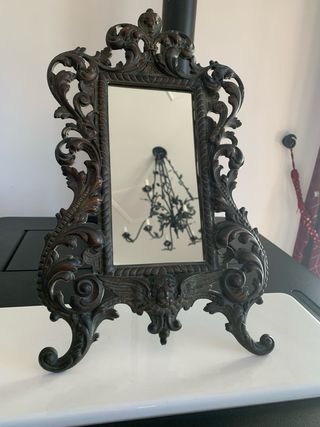 Specchio antico bronzo con cherubino