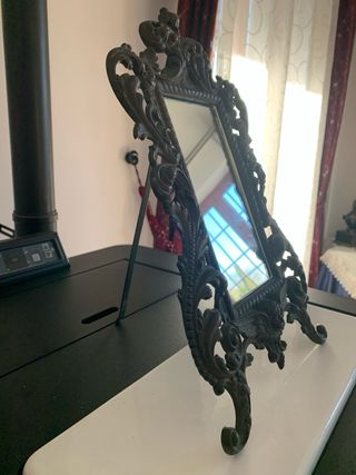 Specchio antico bronzo con cherubino