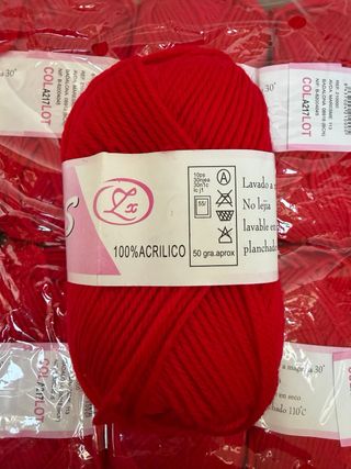 Pack 10 ovillos lana roja Aylis