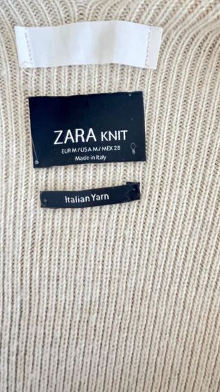 Capa Poncho Zara Mujer Beige Gris Talla Única