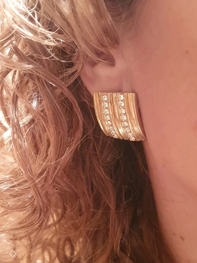 Pendientes fiesta oro con brillantes