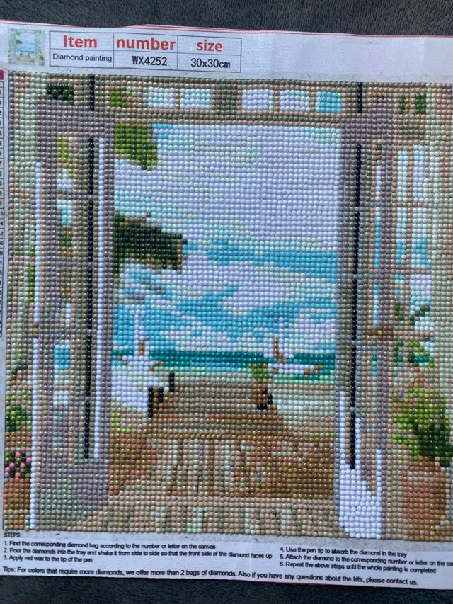 Cuadro de ventanal con diamantes