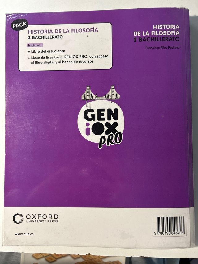 Historia de la Filosofía 2º Bachillerato. Libro...