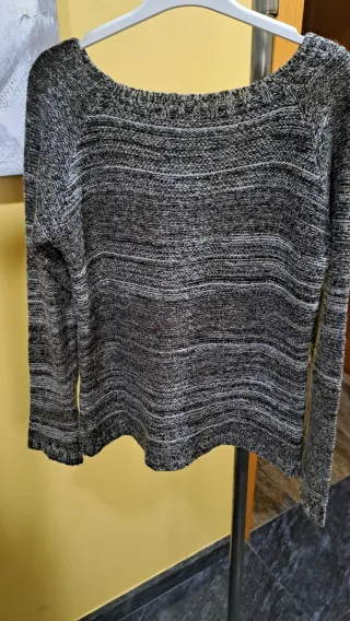 Jersey beig con marron con cremalleras