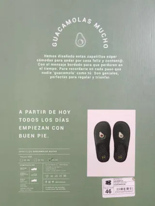 Zapatillas de casa aguacate talla 43-46