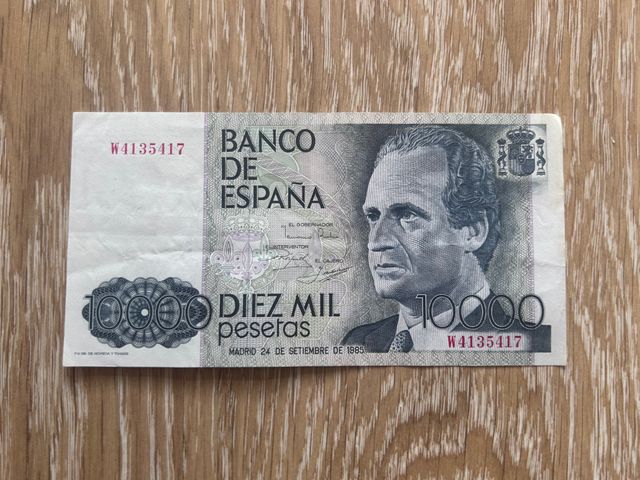Billete 10.000 Pesetas España 1985 Serie W4135417