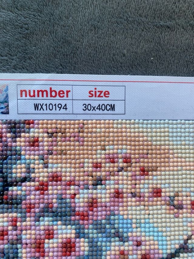 Cuadro hecho a mano cascada y flores