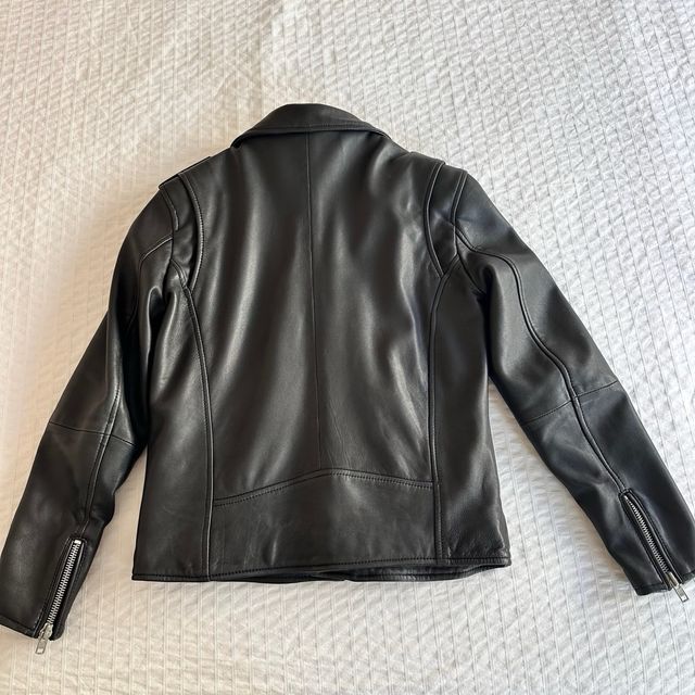 Chaqueta Biker Cuero Negra