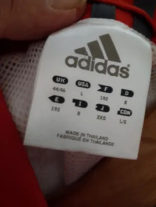 Chaqueta Adidas XL Roja Blanca Gris