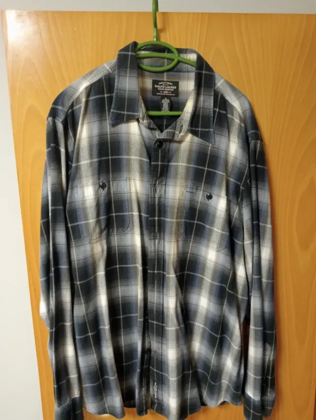 Camisa Ralph Lauren cuadros gris y blanco