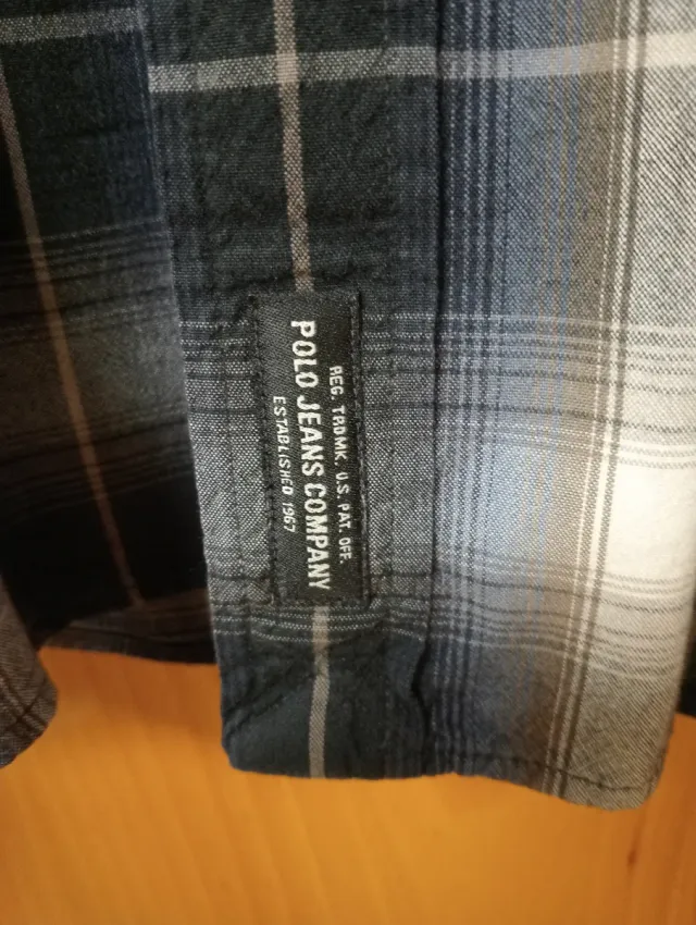 Camisa Ralph Lauren cuadros gris y blanco