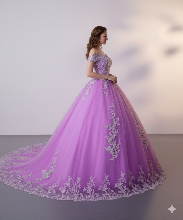 Vestido de Quinceañera Morado