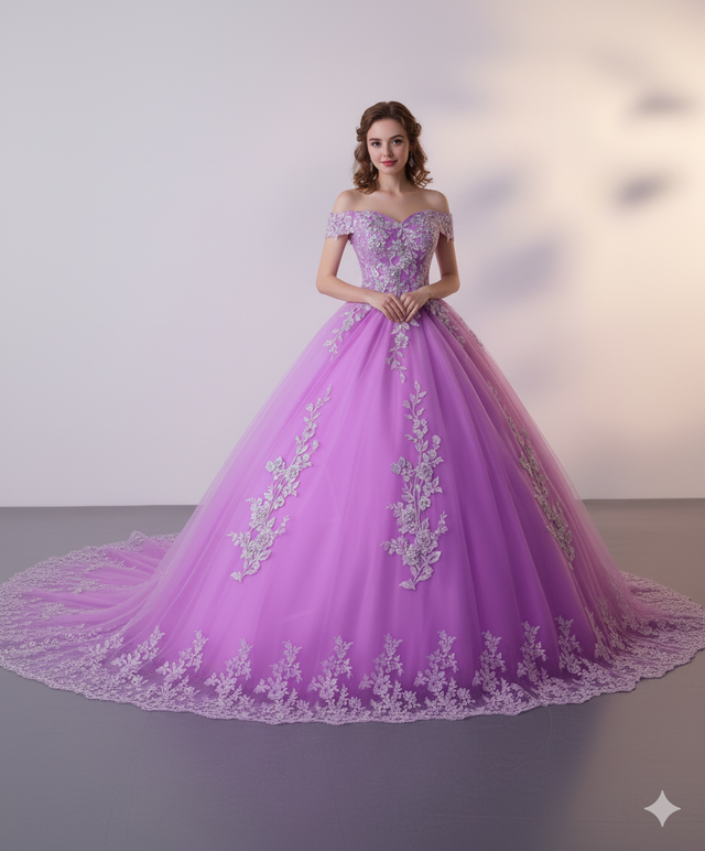Vestido de Quinceañera Morado